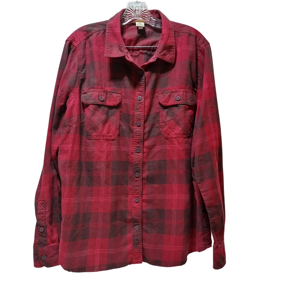 Duluth Trading Women XXL Crosscut Wicking Plaid Flannel Shirt Cabincore Workwear